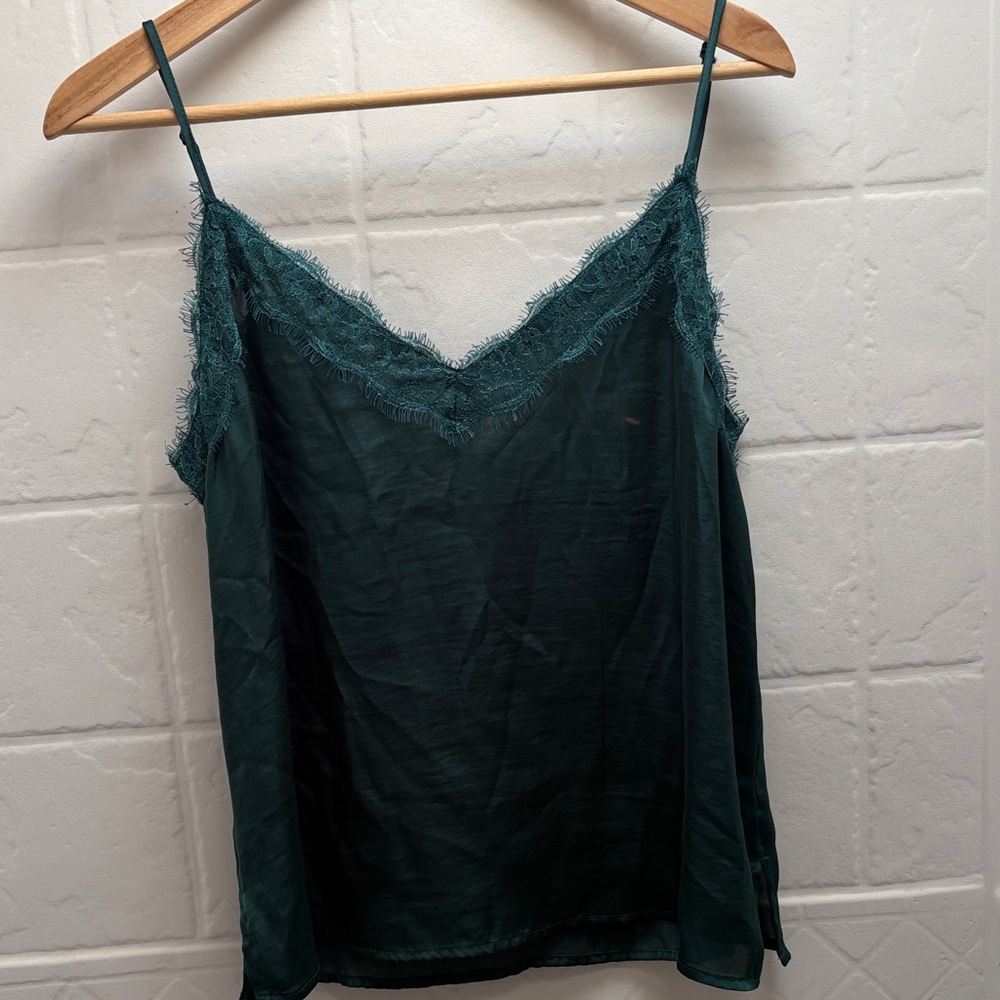 bp Lace-Trim Silk-Feel Camisole - Teal